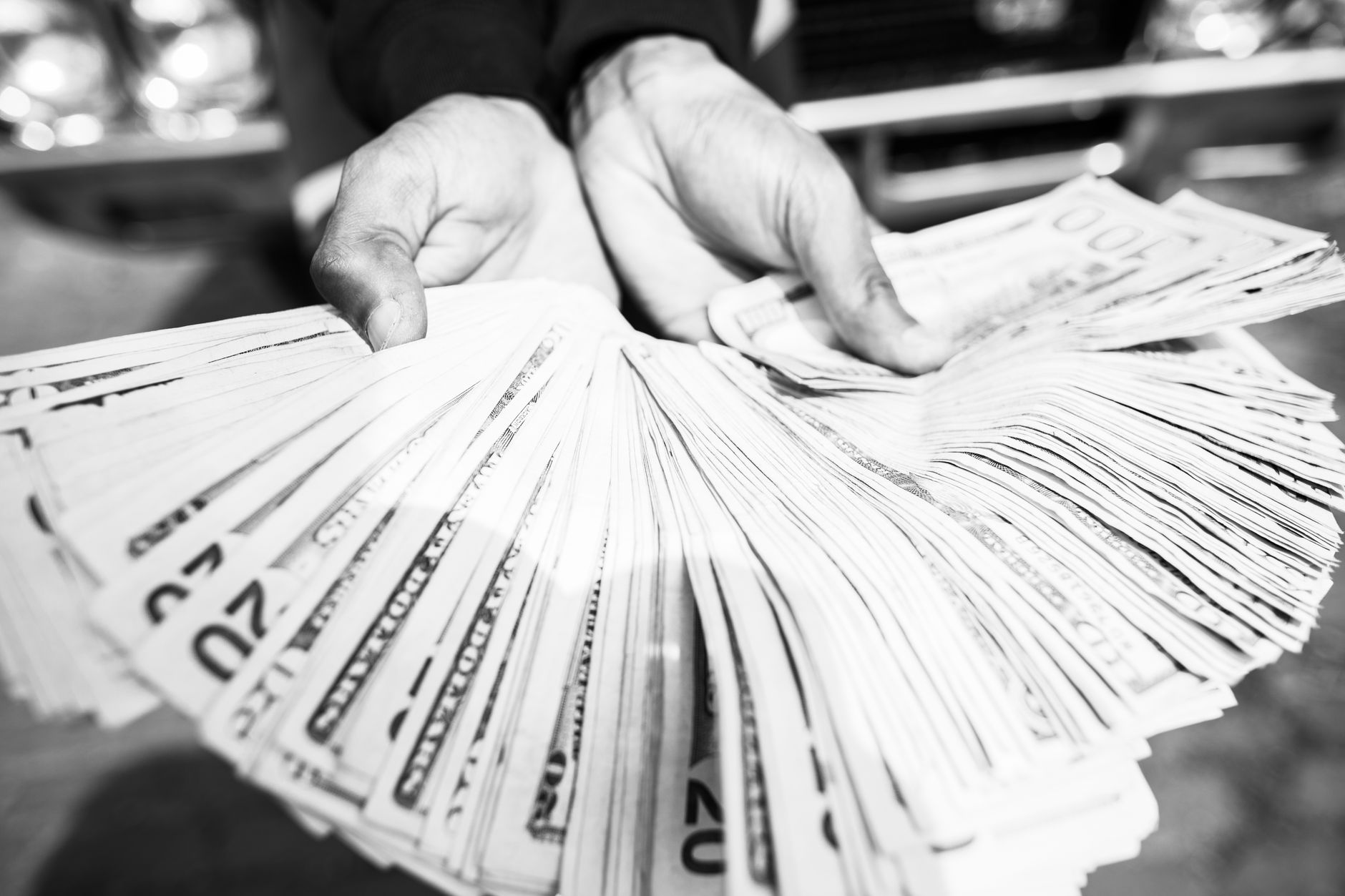 person holding plenty of dollar bills